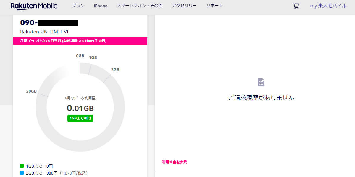 楽天モバイルに切り替えました